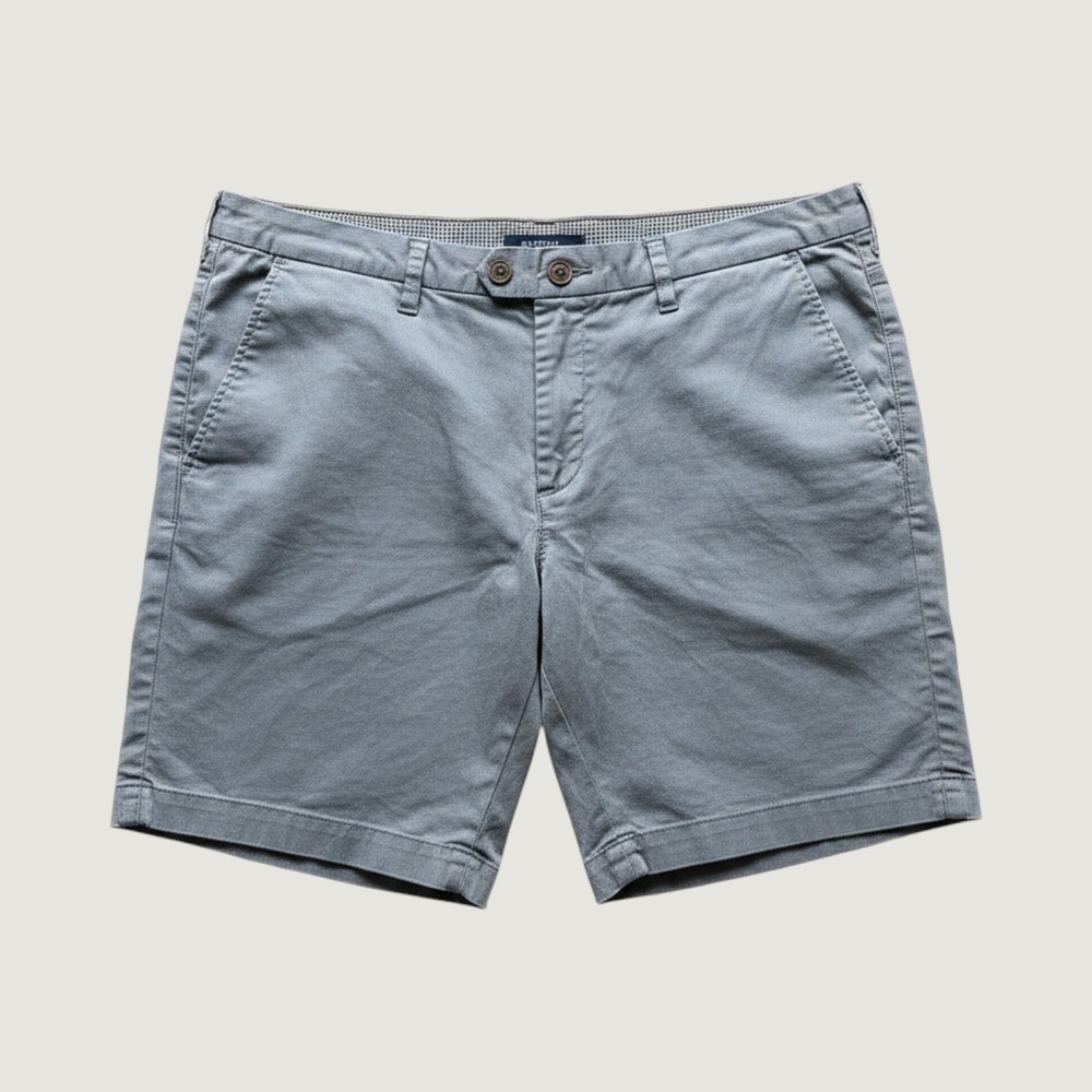 Ted Baker Shorts Mens 38 Gray Cotton Chino Casual Canvas Flat Front Summer